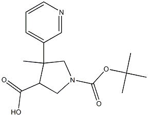 1-(tert-butoxycarbonyl)-4-Methyl-4-(pyridin-3-yl)pyrrolidine-3-carboxylic acid Structure