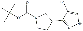 tert-butyl 3-(4-broMo-1H-pyrazol-3-yl)pyrrolidine-1-carboxylate Structure