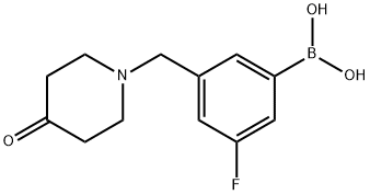 (3-fluoro-5-((4-oxopiperidin-1-yl)Methyl)phenyl)boronic acid 구조식 이미지