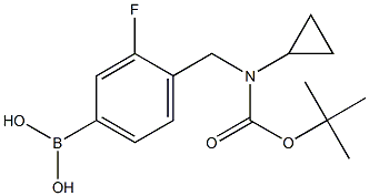 4-((tert-butoxycarbonyl(cyclopropyl)aMino)Methyl)-3-fluorophenylboronic acid 구조식 이미지