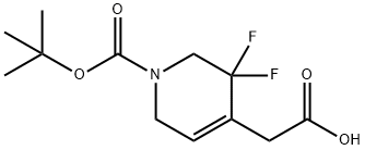 2-(1-(tert-butoxycarbonyl)-3,3-difluoro-1,2,3,6-tetrahydropyridin-4-yl)acetic acid 구조식 이미지