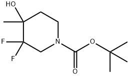 tert-butyl 3,3-difluoro-4-hydroxy-4-Methylpiperidine-1-carboxylate Structure