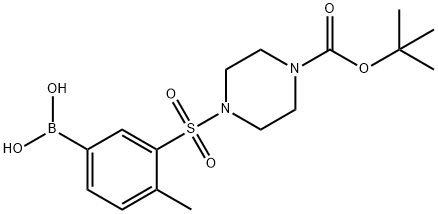 3-(4-(tert-butoxycarbonyl)piperazin-1-ylsulfonyl)-4-Methylphenylboronic acid Structure