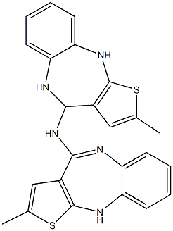 (E)-2-Methyl-N-(2-Methyl-5,10-dihydro-4H-benzo[b]thieno[2,3-e][1,4]diazepin-4-yl)-10H-benzo[b]thieno[2,3-e][1,4]diazepin-4-aMine 구조식 이미지