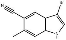 3-broMo-6-Methyl-1H-indole-5-carbonitrile 구조식 이미지