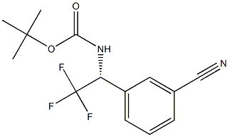 (R)-tert-butyl (1-(3-cyanophenyl)-2,2,2-trifluoroethyl)carbaMate Structure