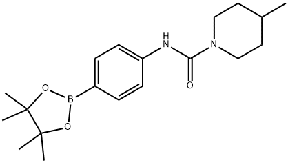 4-Methyl-N-(4-(4,4,5,5-tetraMethyl-1,3,2-dioxaborolan-2-yl)phenyl)piperidine-1-carboxaMide 구조식 이미지