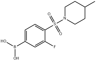 (3-fluoro-4-((4-Methylpiperidin-1-yl)sulfonyl)phenyl)boronic acid Structure