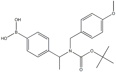 (4-(1-((tert-butoxycarbonyl)(4-Methoxybenzyl)aMino)ethyl)phenyl)boronic acid Structure