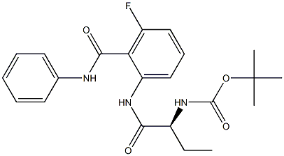 (S)-tert-butyl (1-((3-fluoro-2-(phenylcarbaMoyl)phenyl)aMino)-1-oxobutan-2-yl)carbaMate 구조식 이미지