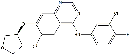 6-AMino-4-[(3-chloro-4-fluorophenyl)aMino]-7-[(S)-(tetrahydrofuran-3-yl)oxy]quinazoline 구조식 이미지