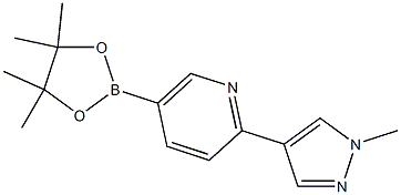 2-(1-Methyl-1H-pyrazol-4-yl)-5-(4,4,5,5-tetramethyl-1,3,2-dioxaborolan-2-yl)pyridine 구조식 이미지