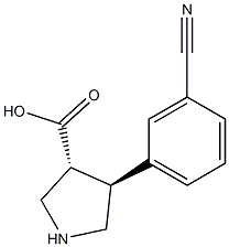 (+/-)-trans-4-(3-cyano-phenyl)-pyrrolidine-3-carboxylic acid 구조식 이미지