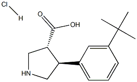 (+/-)-trans-4-(3-tert-butyl-phenyl)-pyrrolidine-3-carboxylic acid-HCl 구조식 이미지