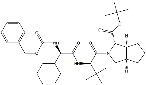 (1S,3aR,6aS)-tert-butyl 2-((R)-2-((R)-2-(((benzyloxy)carbonyl)aMino)-2-cyclohexylacetaMido)-3,3-diMethylbutanoyl)octahydrocyclopenta[c]pyrrole-1-carboxylate 구조식 이미지