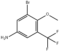 3-BroMo-4-Methoxy-5-(trifluoroMethyl)aniline, 97% 구조식 이미지