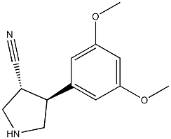 (3R,4S)-4-(3,5-diMethoxyphenyl)pyrrolidine-3-carbonitrile 구조식 이미지