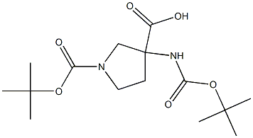 1-(tert-butoxycarbonyl)-3-(tert-butoxycarbonylaMino)pyrrolidine-3-carboxylic acid 구조식 이미지