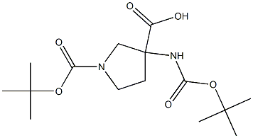 1-(tert-butoxycarbonyl)-3-(tert-butoxycarbonylaMino)pyrrolidine-3-carboxylic acid Structure