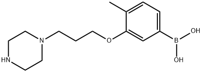 4-Methyl-3-(3-(piperazin-1-yl)propoxy)phenylboronic acid Structure