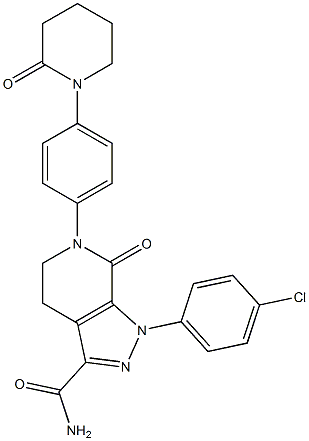 1-(4-chlorophenyl)-7-oxo-6-(4-(2-oxopiperidin-1-yl)phenyl)-4,5,6,7-tetrahydro-1H-pyrazolo[3,4-c]pyridine-3-carboxaMide 구조식 이미지