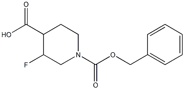 1-(benzyloxycarbonyl)-3-fluoropiperidine-4-carboxylic acid 구조식 이미지