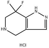7,7-difluoro-4,5,6,7-tetrahydro-1H-pyrazolo[4,3-c]pyridine hydrochloride 구조식 이미지