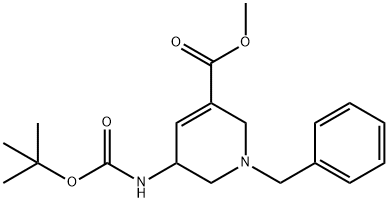 Methyl 1-benzyl-5-(tert-butoxycarbonylaMino)-1,2,5,6-tetrahydropyridine-3-carboxylate Structure
