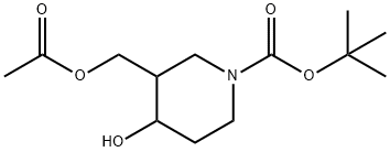 tert-butyl 3-(acetoxyMethyl)-4-hydroxypiperidine-1-carboxylate 구조식 이미지