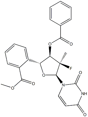 ((2R,3R,4R,5S)-3-(benzoyloxy)-5-(2,4-dioxo-3,4-dihydropyriMidin-1(2H)-yl)-4-fluoro-4-Methyltetrahydrofuran-2-yl)Methyl benzoate Structure