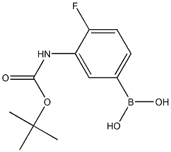(3-((tert-butoxycarbonyl)aMino)-4-fluorophenyl)boronic acid 구조식 이미지