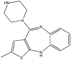 (E)-2-Methyl-4-(piperazin-1-yl)-10H-benzo[b]thieno[2,3-e][1,4]diazepine 구조식 이미지