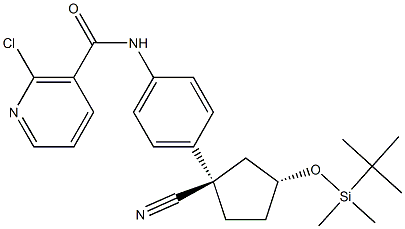 N-(4-((1R,3R)-3-((tert-ButyldiMethylsilyl)oxy)-1-cyanocyclopentyl)phenyl)-2-chloronicotinaMide 구조식 이미지