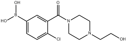 (4-chloro-3-(4-(2-hydroxyethyl)piperazine-1-carbonyl)phenyl)boronic acid Structure