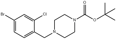 tert-butyl 4-(4-broMo-2-chlorobenzyl)piperazine-1-carboxylate Structure