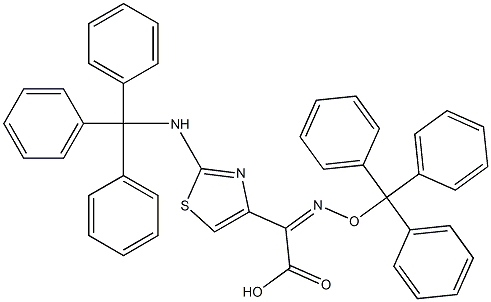 (Z)-2-(TrityloxyiMino)-2-[2-(tritylaMino)thiazol-4-yl]acetic Acid 구조식 이미지
