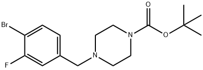 tert-butyl 4-(4-broMo-3-fluorobenzyl)piperazine-1-carboxylate 구조식 이미지