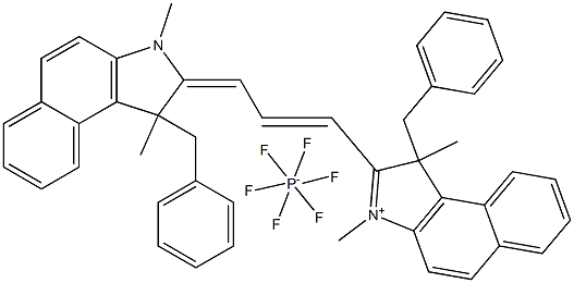 1-benzyl-2-((1E,3E)-3-(1-benzyl-1,3-diMethyl-1H-benzo[e]indol-2(3H)-ylidene)prop-1-en-1-yl)-1,3-diMethyl-1H-benzo[e]indol-3-iuM hexafluorophosphate(V) 구조식 이미지