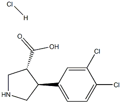(+/-)-trans-4-(3,4-dichloro-phenyl)-pyrrolidine-3-carboxylic acid-HCl 구조식 이미지