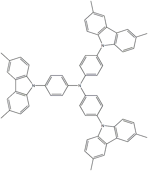 tris(4-(3,6-diMethyl-9H-carbazol-9-yl)phenyl)aMine Structure