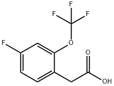 4-Fluoro-2-(trifluoroMethoxy)phenylacetic acid, 97% 구조식 이미지