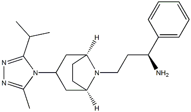 (S)-3-((1R,3R,5S)-3-(3-isopropyl-5-Methyl-4H-1,2,4-triazol-4-yl)-8-aza-bicyclo[3.2.1]octan-8-yl)-1-phenylpropan-1-aMine Structure