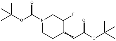 tert-butyl 4-(2-tert-butoxy-2-oxoethylidene)-3-fluoropiperidine-1-carboxylate Structure