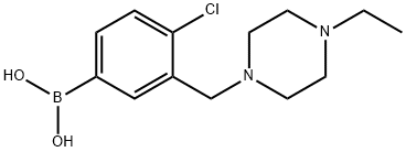 (4-chloro-3-((4-ethylpiperazin-1-yl)Methyl)phenyl)boronic acid Structure