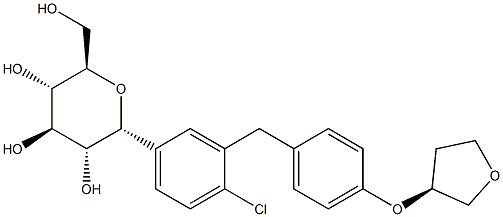 (2R,3R,4R,5S,6R)-2-(4-chloro-3-(4-(((S)-tetrahydrofuran-3-yl)oxy)benzyl)phenyl)-6-(hydroxyMethyl)tetrahydro-2H-pyran-3,4,5-triol Structure