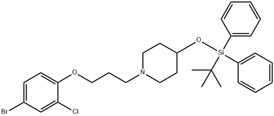 1-(3-(4-broMo-2-chlorophenoxy)propyl)-4-((tert-butyldiphenylsilyl)oxy)piperidine 구조식 이미지