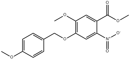 Methyl 5-Methoxy-4-((4-Methoxybenzyl)oxy)-2-nitrobenzoate 구조식 이미지