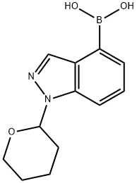 1-(tetrahydro-2H-pyran-2-yl)-1H-indazol-4-yl-4-boronic acid 구조식 이미지