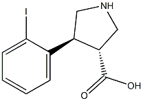 (+/-)-trans-4-(2-iodo-phenyl)-pyrrolidine-3-carboxylic acid Structure