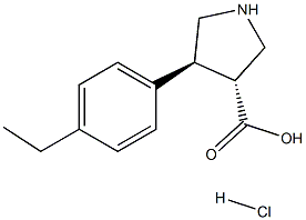 (+/-)-trans-4-(4-ethyl-phenyl)-pyrrolidine-3-carboxylic acid-HCl 구조식 이미지
